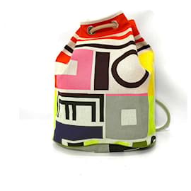 Hermès-Hermes Cotton Canvas Sac Marin Recif Backpack-Multiple colors