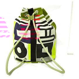 Hermès-Hermes Cotton Canvas Sac Marin Recif Backpack-Multiple colors