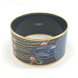 Hermès-Hermes Enamel TGM Bangle Gold Multicolor-Golden