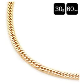 Autre Marque-K18 Gold Chain Necklace 6-Sided Cut-Golden