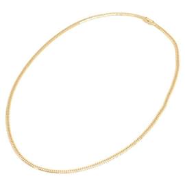 Autre Marque-K18 Gold Chain Necklace 6-Sided Cut-Golden