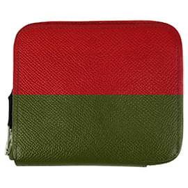 Hermès-Hermes Azap Silk'in Compact Wallet Red-Red