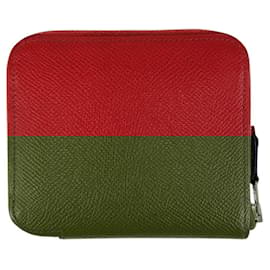 Hermès-Hermes Azap Silk'in Compact Wallet Red-Red