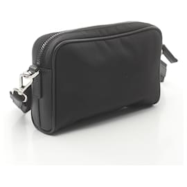 Prada-Prada Nylon Saffiano Leather Shoulder Bag 2VH170-Black