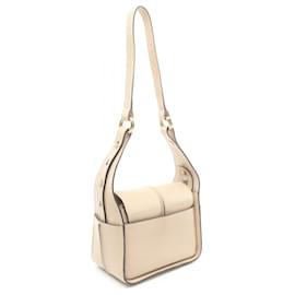 Tod's-Tod's T Timeless Leather Shoulder Bag-Beige
