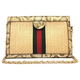 Gucci Ophidia GG Small Shoulder Bag Python Beige