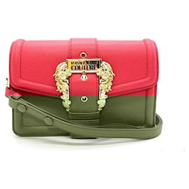 Versace-Versace Leather Shoulder Bag Crossbody-Pink