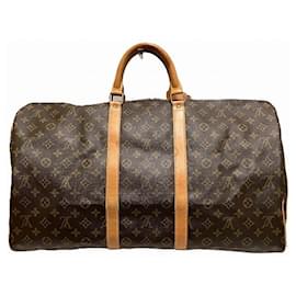 Louis Vuitton-Louis Vuitton Monogram Keepall 55 Bag M41424-Brown