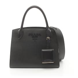 Prada-Prada Saffiano Cuir Monochrome Handbag 1BA156-Black