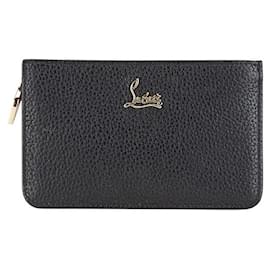 Christian Louboutin-Christian Louboutin Leather Coin Case Black Red-Black
