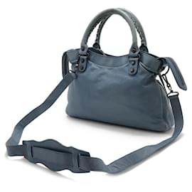 Balenciaga-Balenciaga Leather The Town 2WAY Bag-Blue