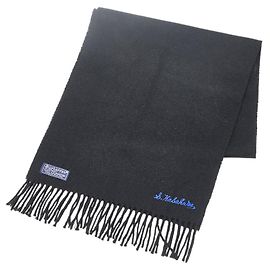 Sciarpa in cashmere con logo ricamato Burberry Nero
