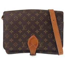 Louis Vuitton Monogram Cartouchiere GM Shoulder Bag Brown