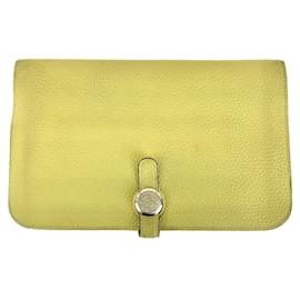 Hermès-Hermes Dogon GM Long Wallet-Yellow