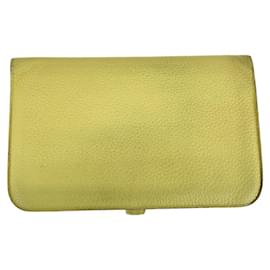 Hermès-Hermes Dogon GM Long Wallet-Yellow