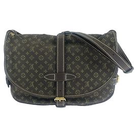 Louis Vuitton Monogram Mini Lin Saumur 30 Shoulder Bag Brown