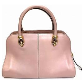 Tod's-Tod's Sella 2WAY Pink Leather Handbag-Pink