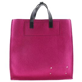 Yves Saint Laurent Felt Leather Tote Bag Pink