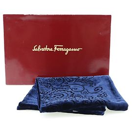Sciarpa in velluto Salvatore Ferragamo Blu navy