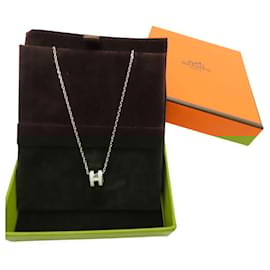 Hermès-Hermes Mini Pop Ash Necklace Silver-Golden