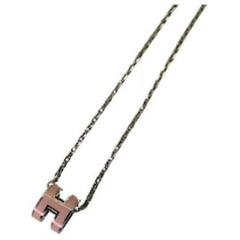 Hermès-Hermes Mini Pop Ash Necklace Silver-Golden