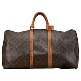 Louis Vuitton-Louis Vuitton Monogram Keepall 55 Boston Bag-Brown
