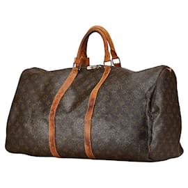 Louis Vuitton-Louis Vuitton Monogram Keepall 55 Boston Bag-Brown