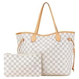Louis Vuitton-Louis Vuitton Damier Azur Neverfull MM Tote Bag-White