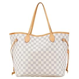 Louis Vuitton-Louis Vuitton Damier Azur Neverfull MM Tote Bag-White