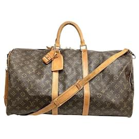 Louis Vuitton-Louis Vuitton Monogram Keepall Bandouliere 55 Bag-Brown