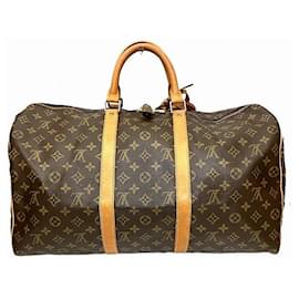 Louis Vuitton-Louis Vuitton Monogram Keepall 50 Handbag M41426-Brown