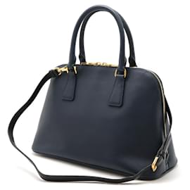 Prada-Prada Saffiano Leather 2WAY Handbag Navy-Blue