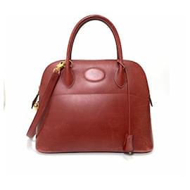 Hermès-Hermes Bolide 31 Handbag Bordeaux Gold Hardware-Brown
