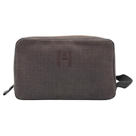 Hermès-Hermes Cotton Globetrotter MM Pouch-Brown