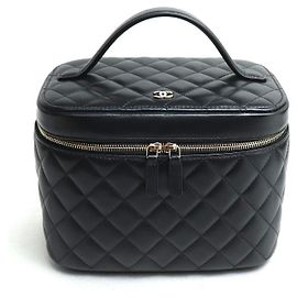 Chanel Vanity Handbag Black A80913 Black