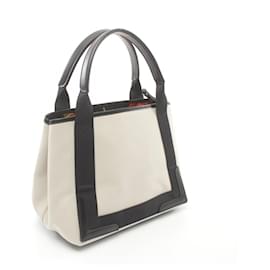 Balenciaga-Balenciaga Navy Cabas S Canvas Leather Tote-Black