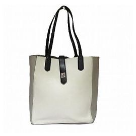 Michael Kors AC-1812 Leather Tote Shoulder Bag White