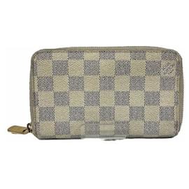 Louis Vuitton-Louis Vuitton Damier Azur Zippy Compact Wallet-White