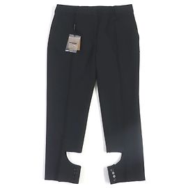 Burberry Wool Logo Button Pants Black 42 Black