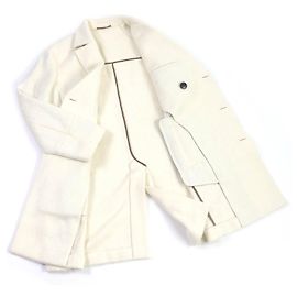 Berluti Alpaca Mohair Double-Breasted Coat Cream