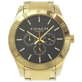 Relógio Coach de quartzo banhado a ouro com dia e data CA133.2.95.1754 Preto