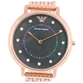 Conjunto de relógio de quartzo em aço inoxidável e brincos Armani AR-80043 Dourado