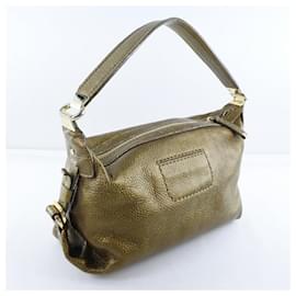 Tod's-Tod's Calf Leather Handbag Gold-Golden