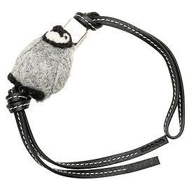 Pingüim Bebê Anagrama Loewe Charm em Feltro de Couro Cinza