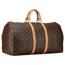 Louis Vuitton-Louis Vuitton Monogram Keepall 55 Boston Bag-Brown