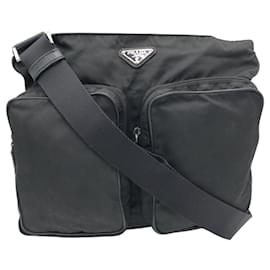 Prada-Prada Nylon Tessuto Logo Messenger Bag-Black