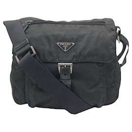 Prada-Prada Nylon Tessuto Logo Shoulder Bag-Black