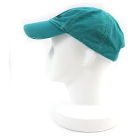 Balenciaga-Balenciaga Logo Embroidered Cotton Cap Green L-Green