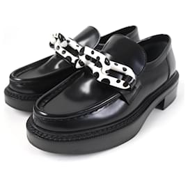 Louis Vuitton-Louis Vuitton Yayoi Kusama Leather Loafers Black-Black