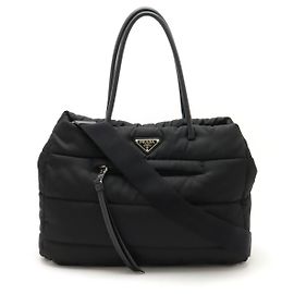 Prada Nylon-Leder Tote Bag BR5067 Schwarz